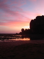 Ton Saiビーチの夕日
